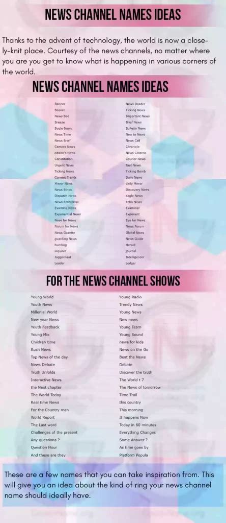 new chanel name|catchy news channel names.